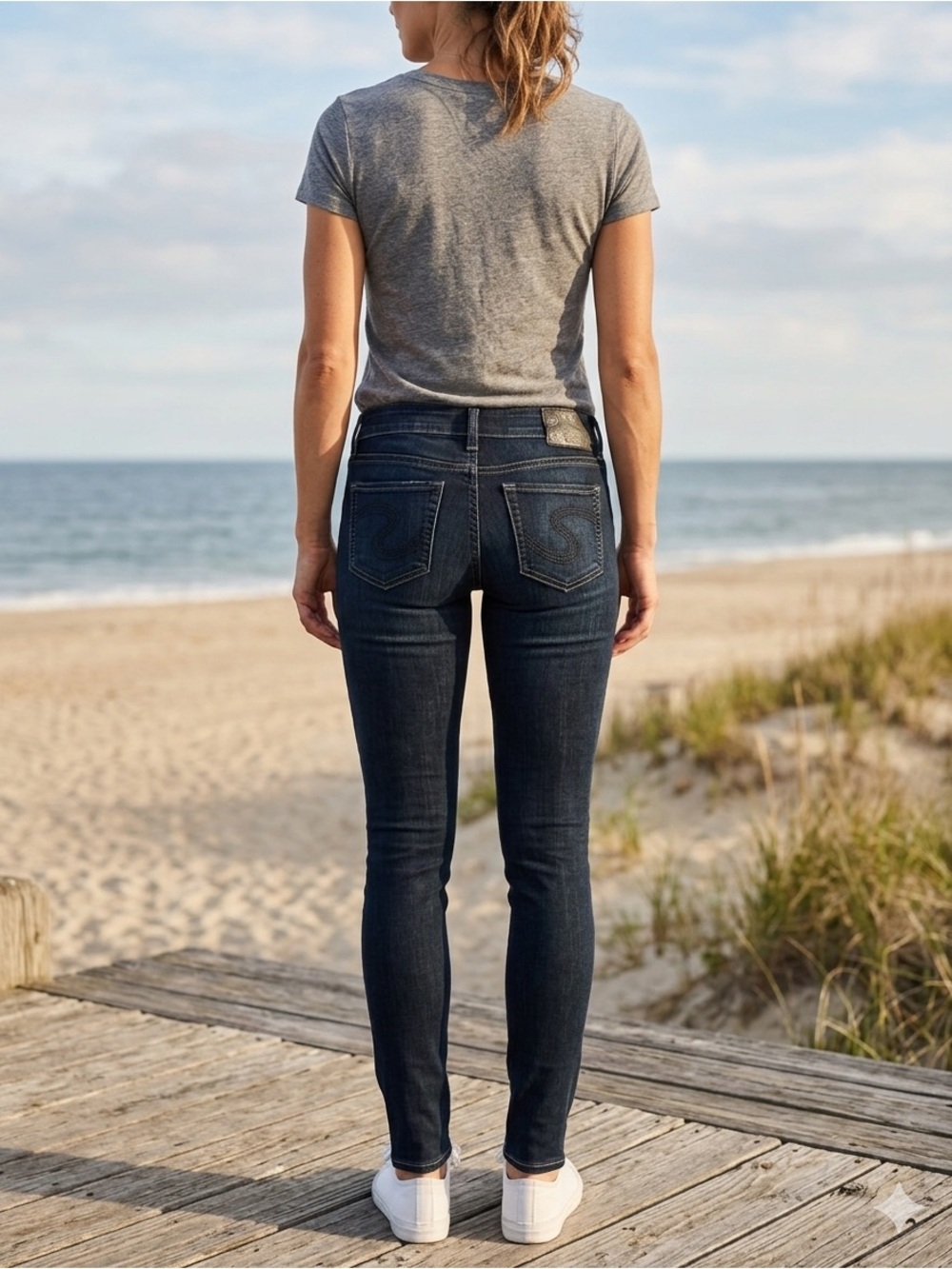 SILVER AIKO DARK BLUE SKINNY JEANS SIZE 26